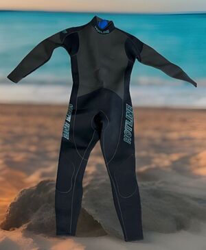 Vintage 90s Hotline Wetsuit Medium Stocky 3mm Full Suit Spell Out USA Made Surf
